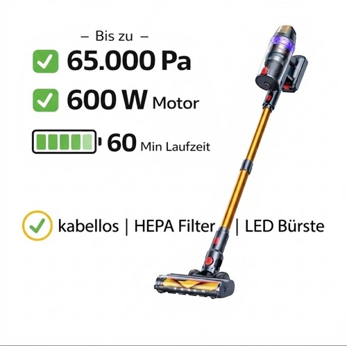 Akku staubsauger 600w 60m - akku,
